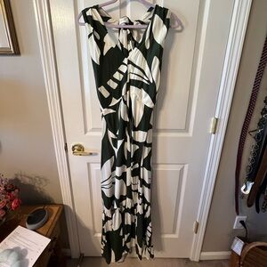 Mint Velvet Green/White Halter Maxi Dress